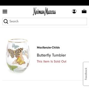 Euc! MacKenzie- Childs 🦋 Butterfly Tumbler